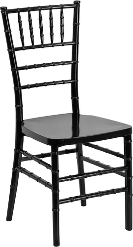 Vista 8 de Flash Furniture HERCULES PREMIUM Series Silla apilable Chiavari de resina negra