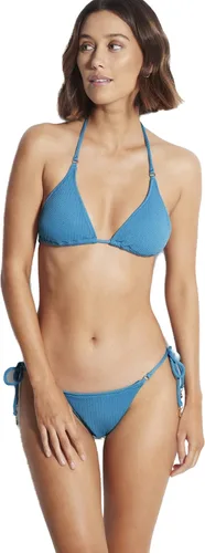 Vista 29 de Seafolly Bañador de bikini triangular para mujer Animal Instinct Aruba Azul