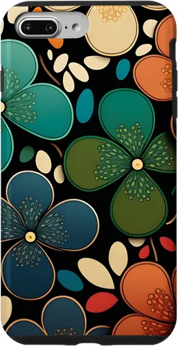 Vista 9 de iPhone 15 patrón floral Murakami colorido patrón caso