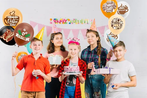 Vista 5 de 30 globos de café, 6 estilos para suministros de fiesta de café y decoraciones de cumpleaños