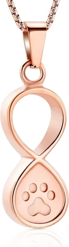 Vista 17 de Oinsi Infinity Love Joyería de Cremación de Mascotas para Cenizas de Perro/Gato Recuerdo Funerario Collar con Colgante de Urna Joyería Conmemorativa