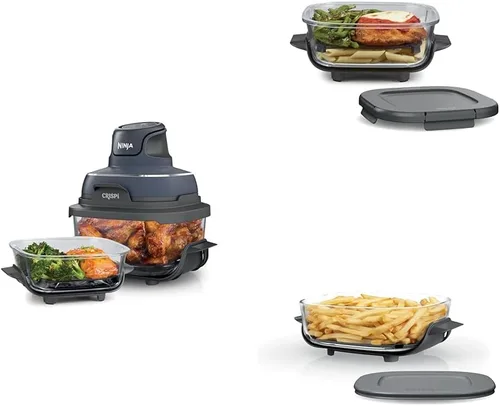 Vista 12 de Freidora de aire Ninja, Sistema Crispi de 4QT + 3 contenedores con tapas de almacenamiento, Freidora de aire, Microondas, Congelador y apto