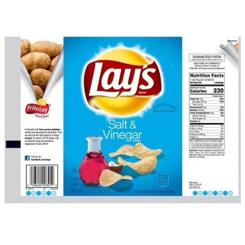 Vista 4 de Lay's Papas fritas, sal y vinagre, bolsas grandes de 1.5 onzas (paquete de 64)