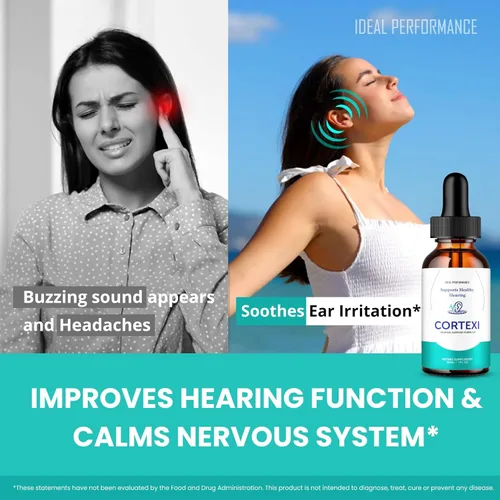 Vista 7 de IDEAL PERFORMANCE Cortexi - Alivio de tinnitus para gotas de oído zumbido, suplemento de apoyo auditivo Cortexi, gotas líquidas, máxima fuerza
