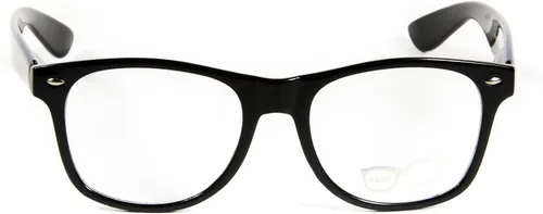 Vista 5 de Goson Lentes transparentes sin receta para mujeres y hombres, anteojos cuadrados para nerd hipster, 2 pares, marco negro y negroamarillo