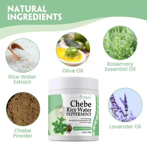 Vista 2 de Brzeaf Acondicionador vegano sin enjuague (8.8 onzas) – Promueve el crecimiento del cabello, revive el cabello seco y dañado para mujeres y hombres
