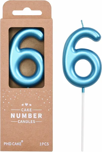 Vista 19 de PHD CAKE Velas de cumpleaños azul clásico de 2.76 pulgadas número 0, velas de pastel para celebración de fiesta