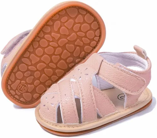Vista 30 de Meckior Sandalias de verano con punta abierta y suave de piel sintética para bebés y niñas pequeñas