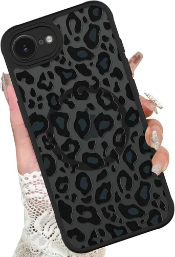Vista 31 de KANGHAR - Funda para iPhone 11 [Compatible con Magsafe] Patrón estampado de leopardo Lindo guepardo Funda protectora magnética para niñas, mujeres