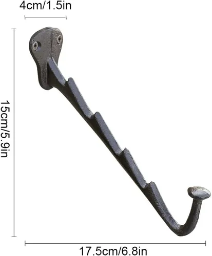Vista 2 de Estante de secado de hierro fundido resistente para montaje en pared, estilo vintage, ahorro de espacio, para sala de estar, balcón, baño, cuarto