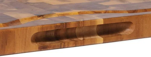 Vista 5 de Lipper International 1260 Acacia Supreme End Grain Tabla de cortar y tallar con ranura para jugo, 24" x 16" x 1