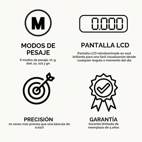 Vista 4 de GemOro Platinum PCT101 Durable Precise Jewelers Premium Class Quilat Mini Scale Herramienta de precisión digital con lectura profesional experta