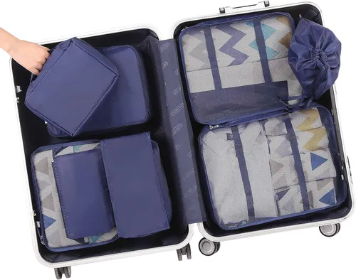 Vista 7 de BAGAIL - Conjunto de 7 u 8 bolsas y maletines organizadores de equipaje, ideales como accesorios de viaje