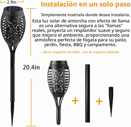Vista 2 de Swingers Solar Lights Outdoor, Halloween Solar Torch Lights Amarillo
