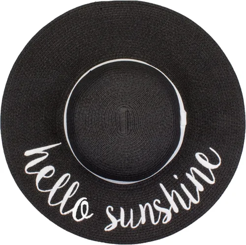 Vista 4 de Funky Junque Sombrero de sol para mujer con refranes bordados