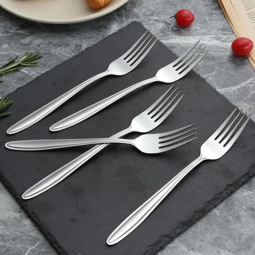 Vista 6 de Unokit Juego de cubiertos de tenedores y cucharas, 24 piezas de cubiertos de acero inoxidable de grado alimenticio para el hogar, cocina