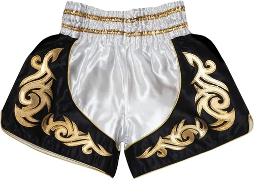 Vista 3 de Pantalones cortos de Muay Thai para niños (4 años a 10 años) para boxeo, kickboxing, artes marciales mixtas, entrenamiento para niños y niñas