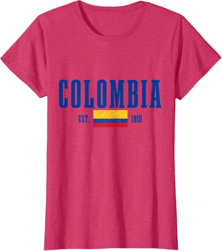 Vista 9 de Colombia Est. 1810 - Camiseta de Colombia Vintage, Negro, S
