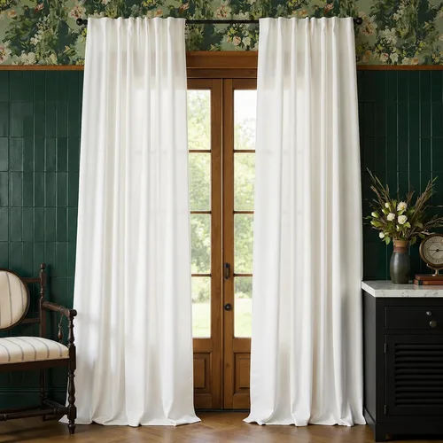 Vista 26 de Lazzzy - Cortinas de terciopelo blanco de 63 pulgadas de largo para sala de estar o dormitorio, cortinas con filtro de luz, aislación térmica