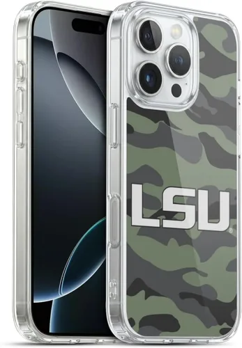 Vista 126 de Head Case Designs Funda de gel suave con licencia oficial de la Universidad Estatal de Louisiana LSU Camou compatible con Apple iPhone 7 Plus/iPhone