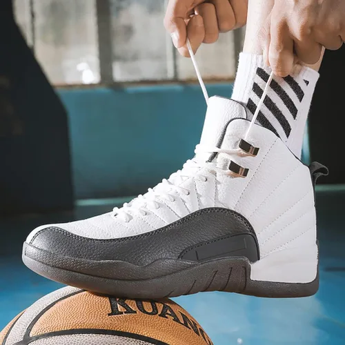 Vista 2 de MODGE Zapatos deportivos de baloncesto de caña alta para hombre, ligeros, transpirables, antideslizantes, que absorben los golpes