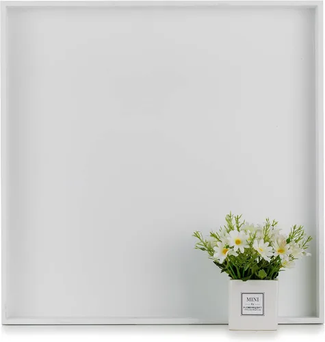 Vista 9 de Hanobe - Bandeja Otomana para Sala de Estar: Moderna Bandeja de Servir Extra Grande Negra Decorativa con Asas de Recorte para Mesa de Café