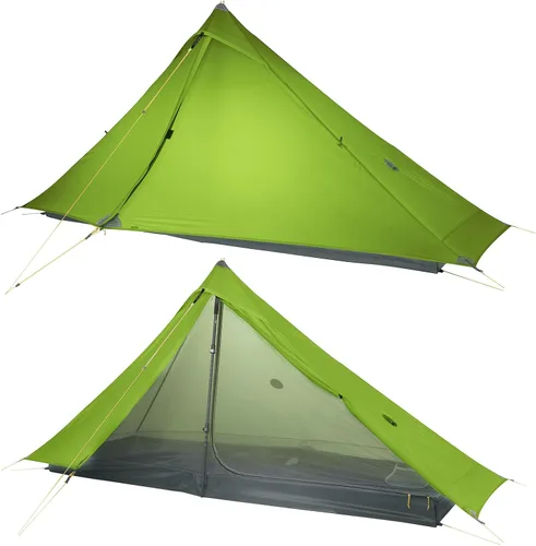 Vista 8 de LANSHAN Tienda de Campaña Ultraligera de 3 Temporadas para Mochilero para 1 Persona o 2 Personas Camping, Trekking, Kayak, Escalada, Senderismo