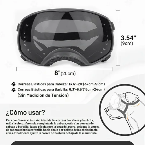 Vista 3 de Gafas de sol para perros de razas grandes, protección UV para perros medianos a grandes, protección ocular de mascotas para Marco negro+lente negro
