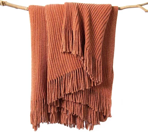 Vista 19 de lifein Manta de felpilla de 50 x 60 pulgadas, suave manta de punto bohemio para sofá, acogedora decoración de casa de campo, manta ligera para todas