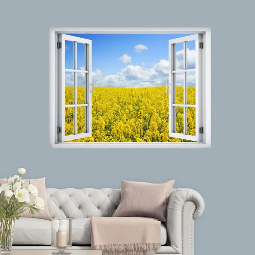 Vista 9 de IDEA4WALL Murales de pared para dormitorio, vista de ventana falsa, bosque, papel tapiz extraíble, calcomanías de pared para despegar y pegar, 24 x