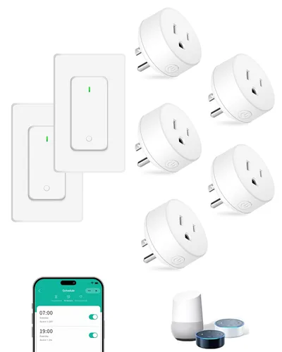 Vista 75 de NineLeaf - Enchufe de salida de control remoto, interruptor de luz de encendido y apagado inalámbrico desmontable 500FT Light Plug Decorator