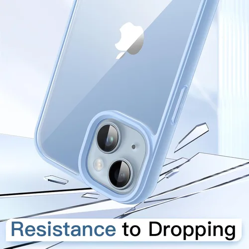 Vista 4 de JETech Funda para iPhone 14 Plus de 6.7 pulgadas, a prueba de golpes, marco de TPU mate de color sólido, parte trasera transparente antiarañazos