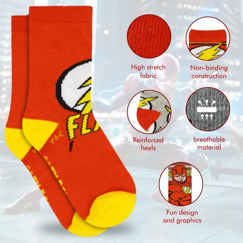 Vista 2 de DC Comics Calcetines para niños paquete de 10 calcetines para niños calcetines para niños pequeños con The Batman Superman Wonder Woman y Flash