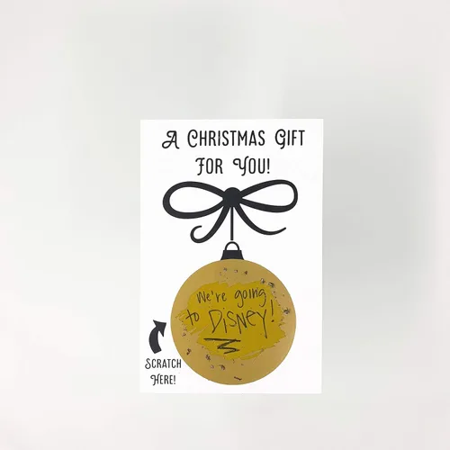 Vista 2 de Tarjeta de Navidad Scratch para revelar tu mensaje personal sorpresa regalo