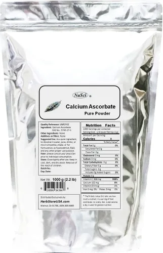 Vista 4 de Ascorbato de calcio puro en polvo tamponado vitamina C (100 gramos (3.52 oz))