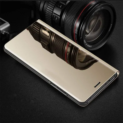 Vista 2 de LEECOCO Galaxy Note 10 Plus Funda delgada de lujo transparente con ventana galvanizada espejo Flip Ultra delgado cuerpo completo Kickstand Bookstyle