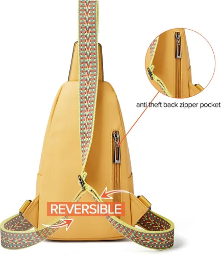 Vista 6 de Bandolera cruzada para mujer, cangureras para mujer, bolsa de pecho para el trabajo y compras