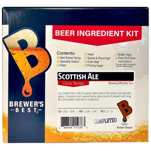 Vista 3 de Brewer's Best Kit de ingredientes de cerveza casera (5 galones), (Al escocesa)