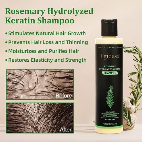 Vista 2 de Tgideas Champú de romero y biotina - Voluminizador, sin sulfato, para cabello fino, seco y dañado, vegano, seguro para el color, 14.8 fl oz