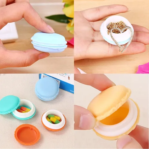 Vista 8 de HAN SHENG Organizador de joyas para aretes, anillos, collares, paquete de 30 lindos macarrones de 1.6 pulgadas, mini estuches de viaje, contenedores