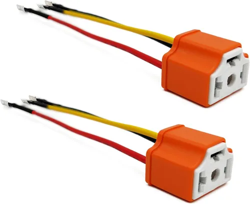 Vista 8 de 2 piezas de conector de faro H4 9003 HB2 cerámico con 3 adaptadores de cableado de enchufe de arnés para relé H4, faros o luces antiniebla, conector