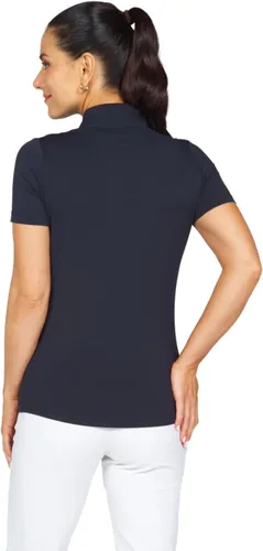 Vista 4 de IBKUL Athleisure Wear Sun Protective UPF 50+ Icefil Cooling Short Sleeve Mock Neck Top - 87000