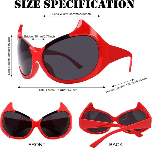 Vista 3 de BOTEN Gafas de sol de gran tamaño para mujer, lindas gafas de sol envolventes de moda, gafas de sol Y2k de moda