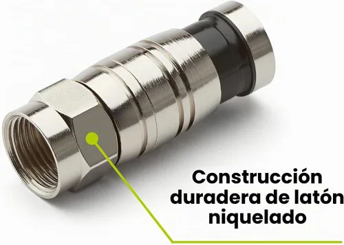Vista 2 de trueCABLE - Conector F de compresión universal de fácil ajuste RG6 y RG6Q para cable coaxial Dual Shield (DS) Tri-Shield y Quad Shield (QS), 10