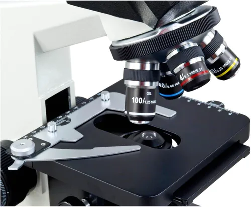 Vista 4 de OMAX Microscopio biológico del compuesto trinocular del análisis de sangre del trinocular de la luz reemplazable del poder más elevado 40X-2500X