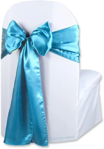 Vista 23 de Funda de satén para silla con lazo – Elegantes fajas para bodas, banquetes, recepciones, eventos especiales, restaurantes y fiestas – 28 opciones