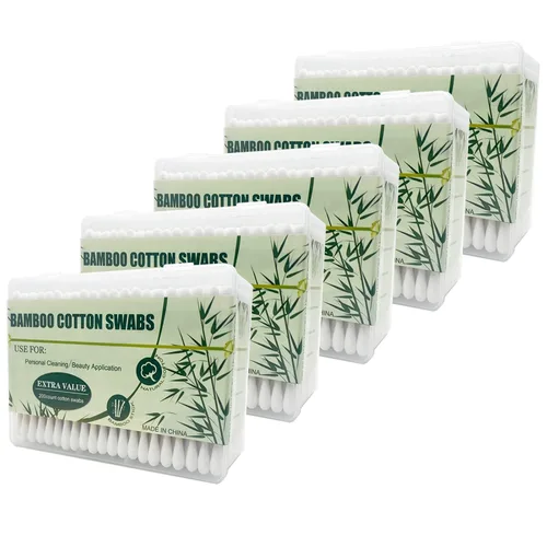 Vista 8 de 1500 piezas de algodón de bambú natural, hisopos de algodón biodegradables orgánicos