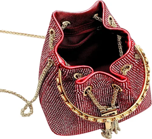 Vista 4 de Bolso de lujo con diamantes de imitación de plata para mujer, cadena de embrague brillante, bolsa de noche