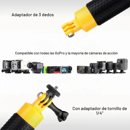 Vista 6 de Empuñadura flotante para GoPro Hero 13 12 11 10 9 8 7 6 5 4