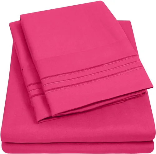 Vista 102 de Juego de sábanas extrasuaves de tamaño individual, ropa de cama transpirable y lujosa con correas elásticas integradas para las esquinas, colección